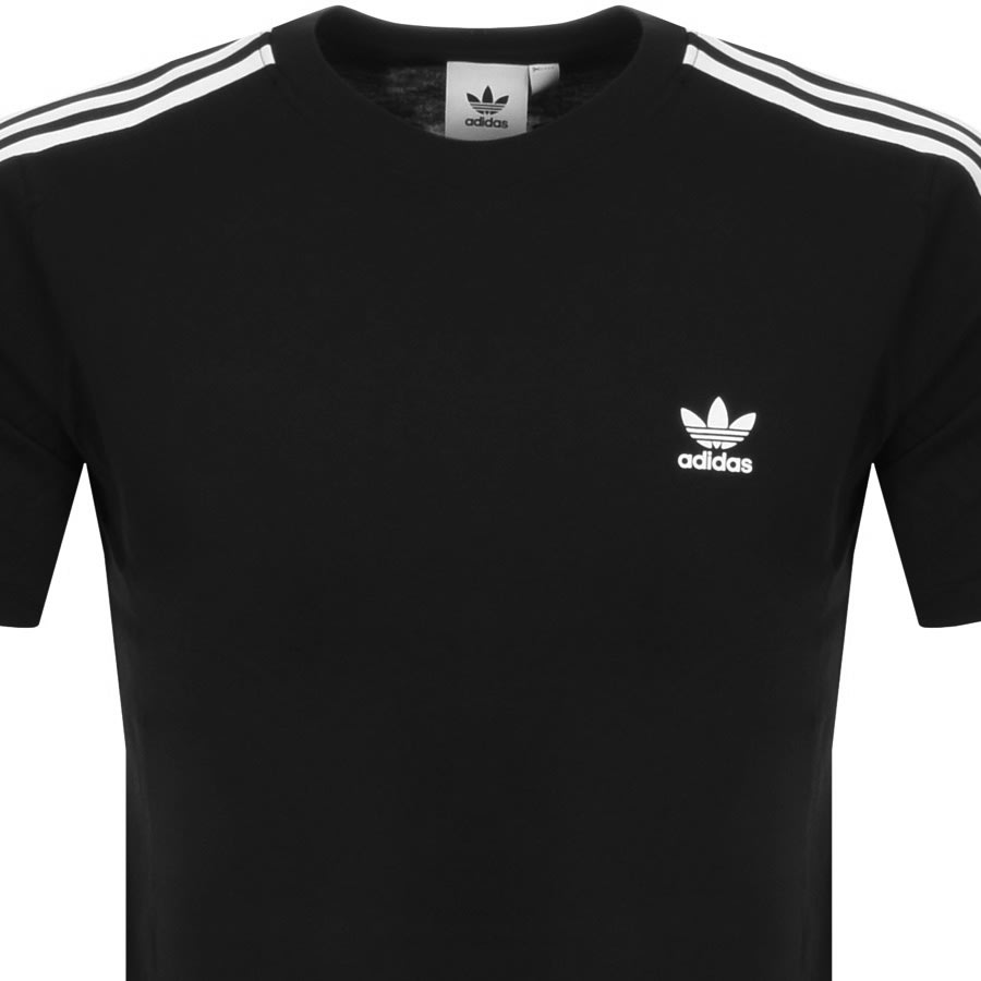 Alternative Image for Productadidas Originals Tech 3 Stripe T Shirt Black2